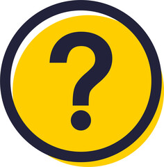 Poster - Question mark in yellow color. Quiz signs illustration.