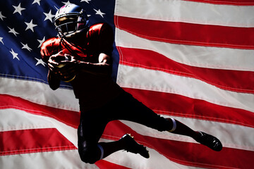 Poster - Composite image of american football player