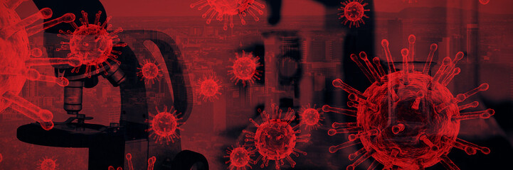 Poster - Composite image of coronavirus on white background. Testing for Coronavirus pandemic