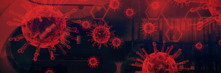 Poster - Composite image of coronavirus on white background. Testing for Coronavirus pandemic