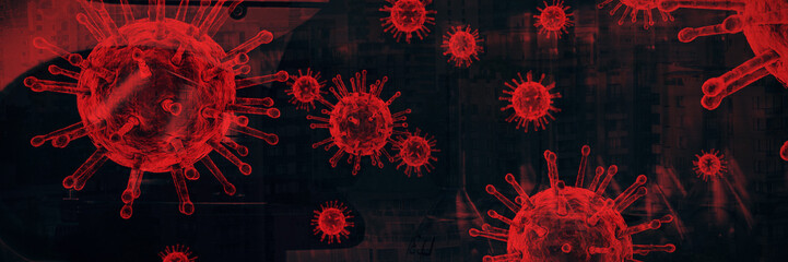 Poster - Composite image of coronavirus on white background. Testing for Coronavirus pandemic