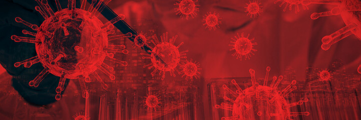 Poster - Composite image of coronavirus on white background. Testing for Coronavirus pandemic