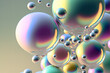 Iridescent bubbles background, wallpaper, pattern, Generative AI