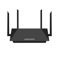 Poster - Realistic router icon with flat design. Internet Wi-Fi router. Vector.