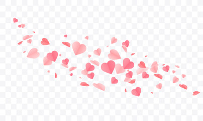 Poster - Hearts Shape confetti Background. Valentines Day Vector Template Design.