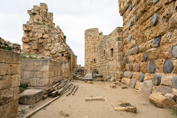 Wall Mural - Ruins of the Crusaders Castle in Sidon. Sidon Sea Castle in Saida, Lebanon.