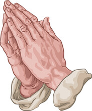 Praying Hands In Prayer Comic Book Pop Art Cartoon
