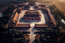 Aerial Photography Of The Forbidden City, The Palace Of The Ming And Qing Dynasties In China