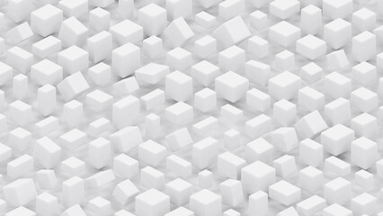 Wall Mural - many white blocks geometrical graphics - cg concept - abstract 3d rendering