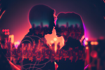 Wall Mural - Warm Connection of Hearts Generative AI