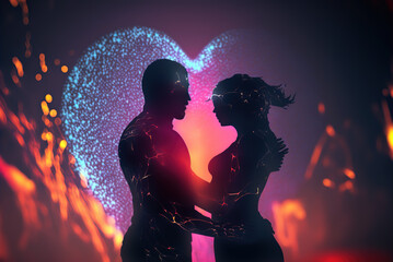 Wall Mural - Warm Connection of Hearts Generative AI