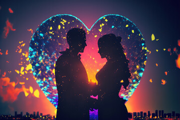Wall Mural - Warm Connection of Hearts Generative AI