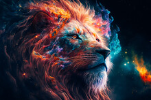 Cosmic Portrait Of A Lion, Nebulae