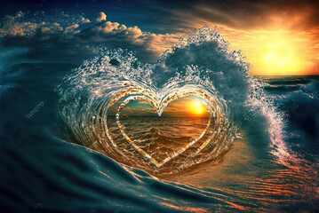 Wall Mural - Love at the Heart of the Sea Generative AI