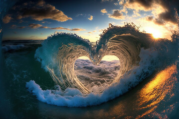 Wall Mural - Love at the Heart of the Sea Generative AI