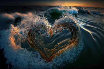 Wall Mural - Love at the Heart of the Sea Generative AI