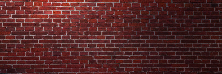 Wall Mural - dark texture of old red bricks wall background