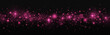 Pink dust, sparks and pink stars. Christmas abstract stylish light effect. The dust sparks and pink stars shine with special light.