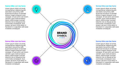 Infographic template. Spiral with 4 connected circles