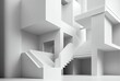 Modern architecture, white clean architectonic. Futuristic ideas of building. concept of future architecture 3d.