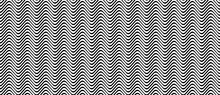 Black White Line Wave Seamless Pattern