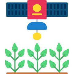 Canvas Print - Satellite Crop Monitoring Icon