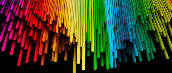 Wall Mural - Colored stripes lines abstract background. Generative AI	
