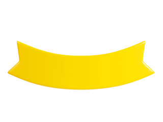 Poster - Ribbon text banner 3d render illustration - simple title frame of double yellow tape for sale or promotion message.