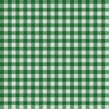 Green Gingham Pattern. Scottish Plaid Fabric Swatch Close-up. 