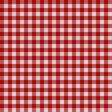 Red Gingham Gingham Pattern. Scottish Plaid Fabric Swatch Close-up. 