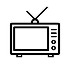 Poster - Old TV icon with antenna. Vector.