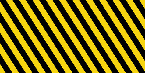 Black yellow stripe wall background. Stripes for construction, hazard and industry. Road warning. Vector.