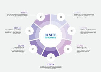 Poster - Pie charts for infographics. Elements with 1, 2, 3, 4, 5, 6, 7, 8, 9, 10 steps, options.