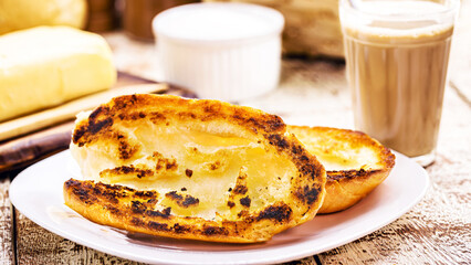 Wall Mural - Brazilian breakfast snack called bread in the 