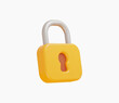 © murniati - 3d Realistic Yellow Locked padlock vector illustration