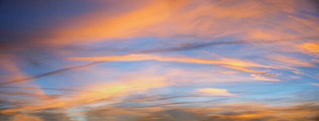 Wall Mural - colorful sunset sky with beautiful cloud pattern