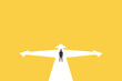 © Aan - Businessman choice on crossroads making tough decision, options path to choose