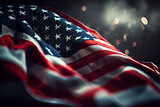 Fototapeta  - united states of america Flag, usa flag, bokeh background