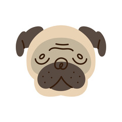 Sticker - pug dog head