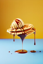 Chandeleur, Pancakes Et Crêpes. Photographie Culinaire De Dessert En Studio. Generative AI.