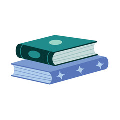 Sticker - green and blue text books