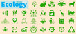 © rehmat - Vector Ecology icons set. Set of Ecology icons collection. Nature, eco, green, recycling symbol.