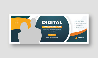 Wall Mural - Digital marketing Facebook cover or web banner Template