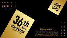 36th Anniversary. Golden Anniversary Template Design. Logo Vector Template
