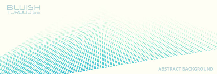 Aufkleber - Bluish turquoise dotted inclined plane on ivory color background. Wide vector pattern