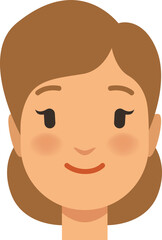 Sticker - Brown hair girl avatar. Pretty young woman