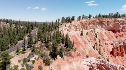 Poster - Arches National Park, aerial view of beautiful rock formations, time lapse