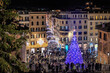 Crowd at Christmas in the historic city center of Rome, Italy