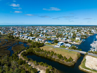 Fototapete - Hernando Beach Aerial View Of Home On Ocean. 