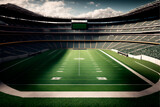 Fototapeta Sport - American Football stadium background. AI Generative Content